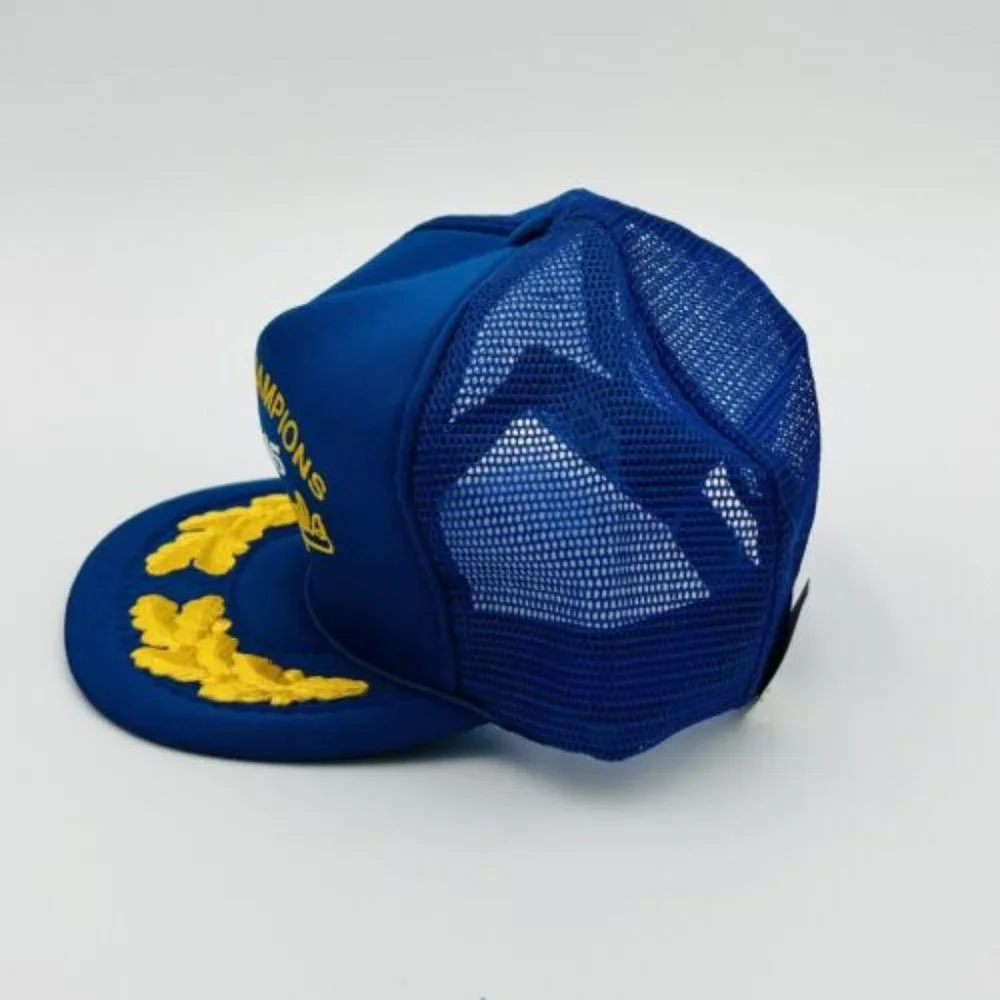 Vintage Kansas City Royals NOS Commander Hat Cap Trucker Blue Gold‎ 80s KC 1985